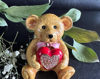 Deva Australia Jeweled Trinket Box SWAROVSKI Crystals Teddy Bear