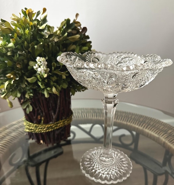 アンティーク　骨董品　コンポート　クリスタルカットガラスボウル アンティーク 骨董品 コンポート クリスタルカットガラスボウル