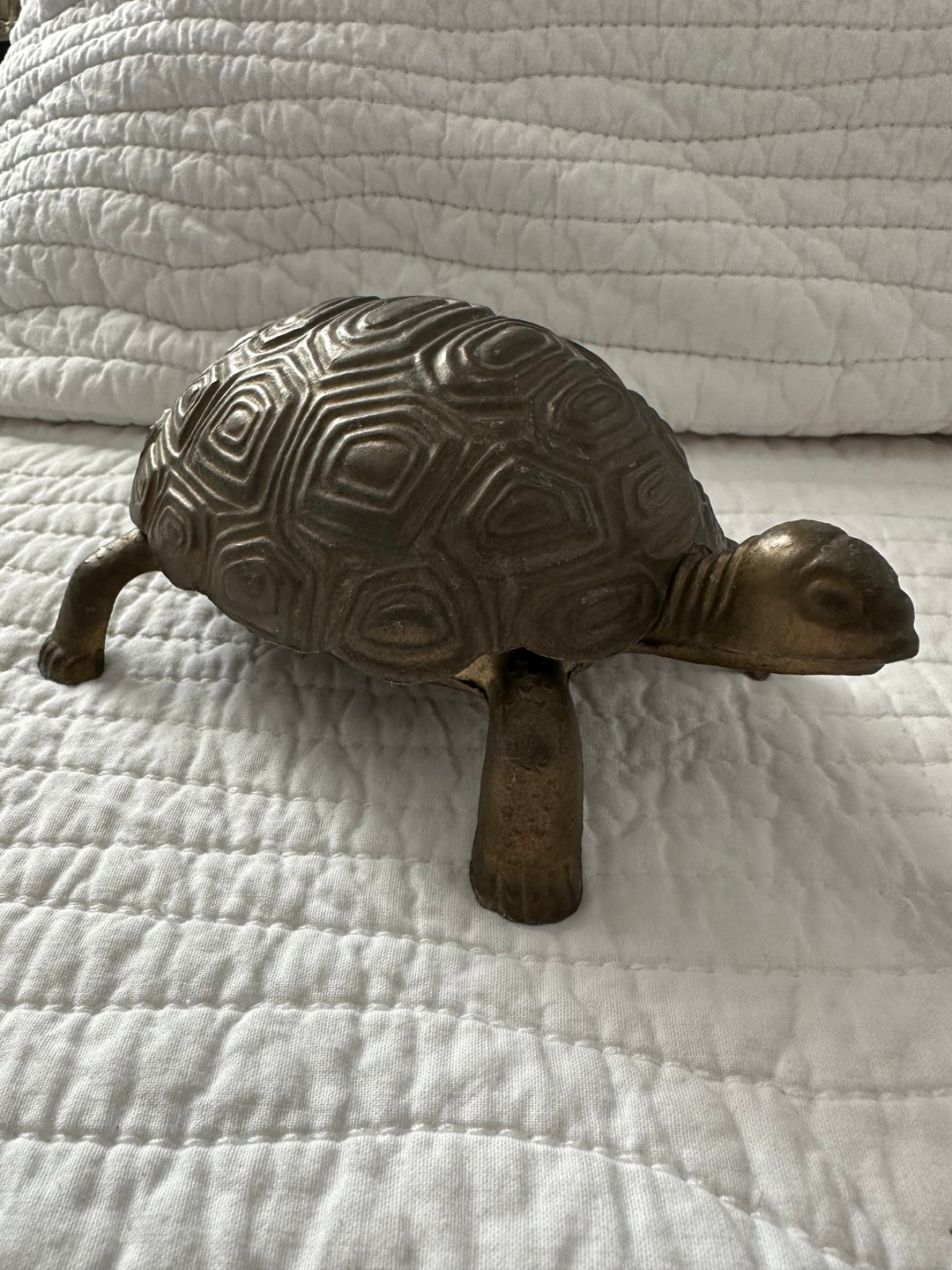 Vintage Brass Turtle Ashtray Trinket Box Flip Top Shell - Etsy