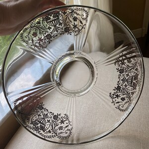 Silver City Flanders 13” Round Vintage Footed Floral Vine Silver Overlay Platter