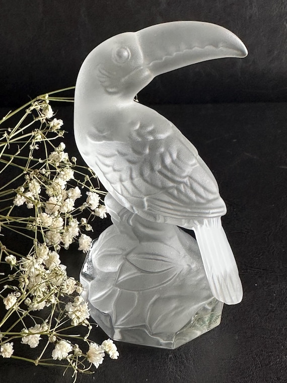 Vintage Goebel Toucan Figurine | 24% Lead Crystal Crystale Collection | 1980s Glass Bird Sculpture