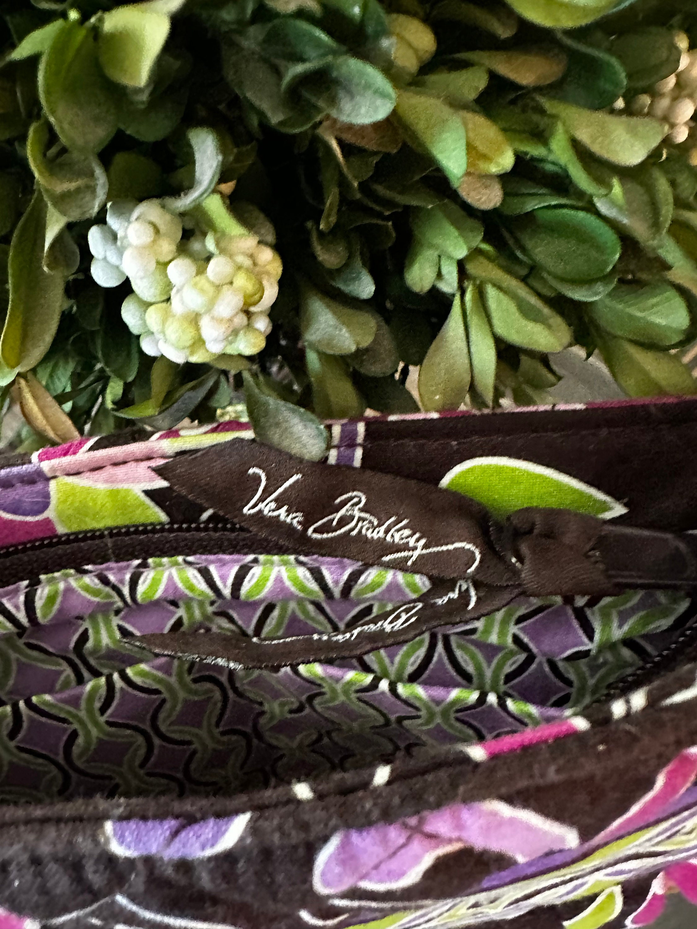 Vera Bradley Java Hannah Purple Punch Dark Brown Pink Green Purse Shoulder Purse. Etsy UK