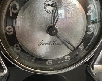 Lux ヴィンテージ 時計置物 1930年代 クローム ラックス グッドラック Art Deco 1930's Lux Clock 