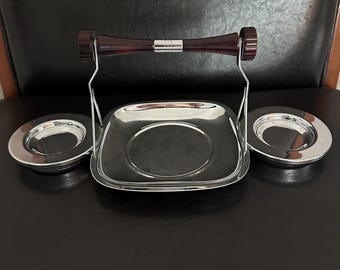Mid Century Modern Gourmates van Glo-Hill Chrome & bakeliet voorgerechtcaddy