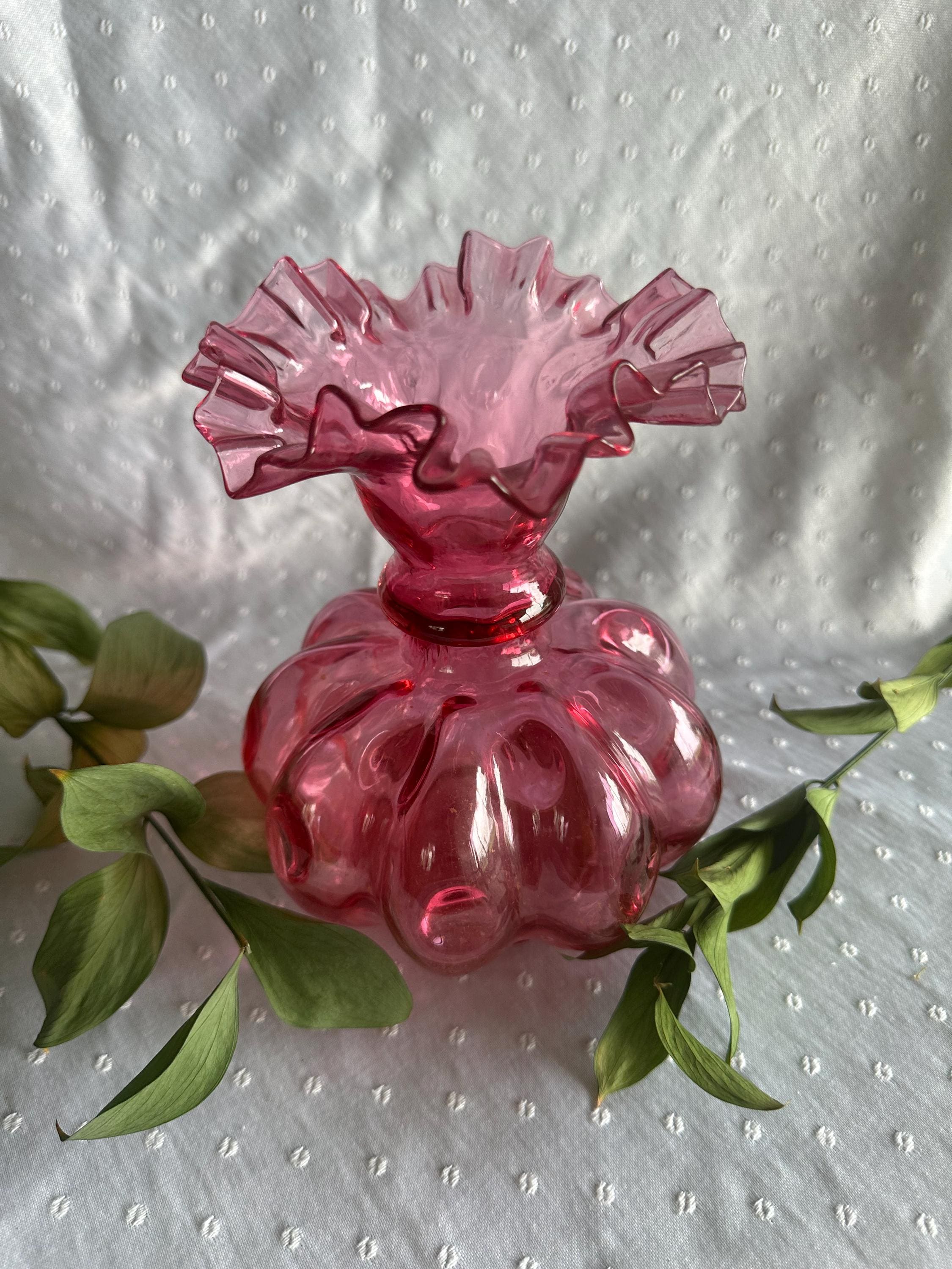Pink Fenton Vase - Etsy
