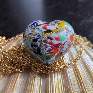 Heart Murano Glass Heart Necklace Italy