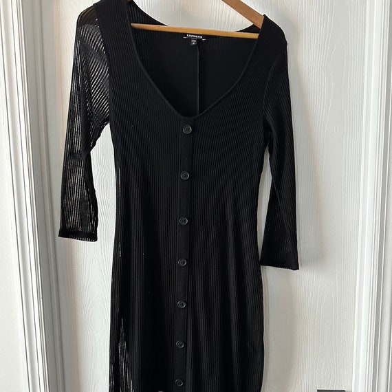 Express Brand Black color Sheer Lined Dress Medium