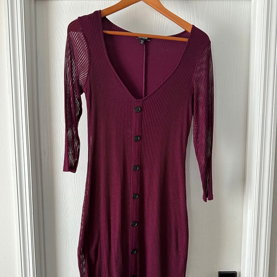 burgundy dress express Brand New Express Burgundy Wine Eyelet Intricate Lace Fit Flare Sweater  Dress