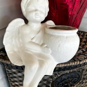 Vintage Ceramic Planter Sitting Angel Cherub 1995 Figurine Sioto Mold 10”-11”