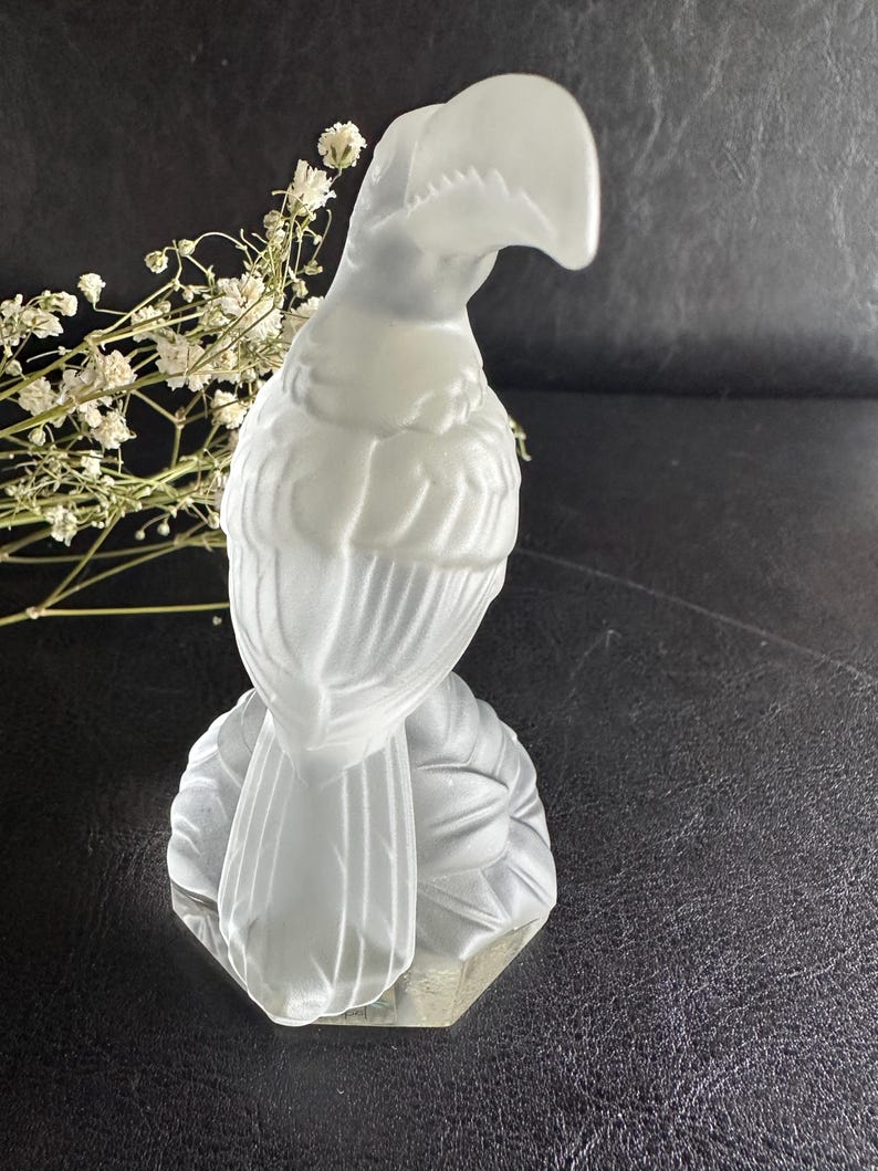 Vintage Goebel Toucan Figurine | 24% Lead Crystal Crystale Collection | 1980s Glass Bird Sculpture image 3