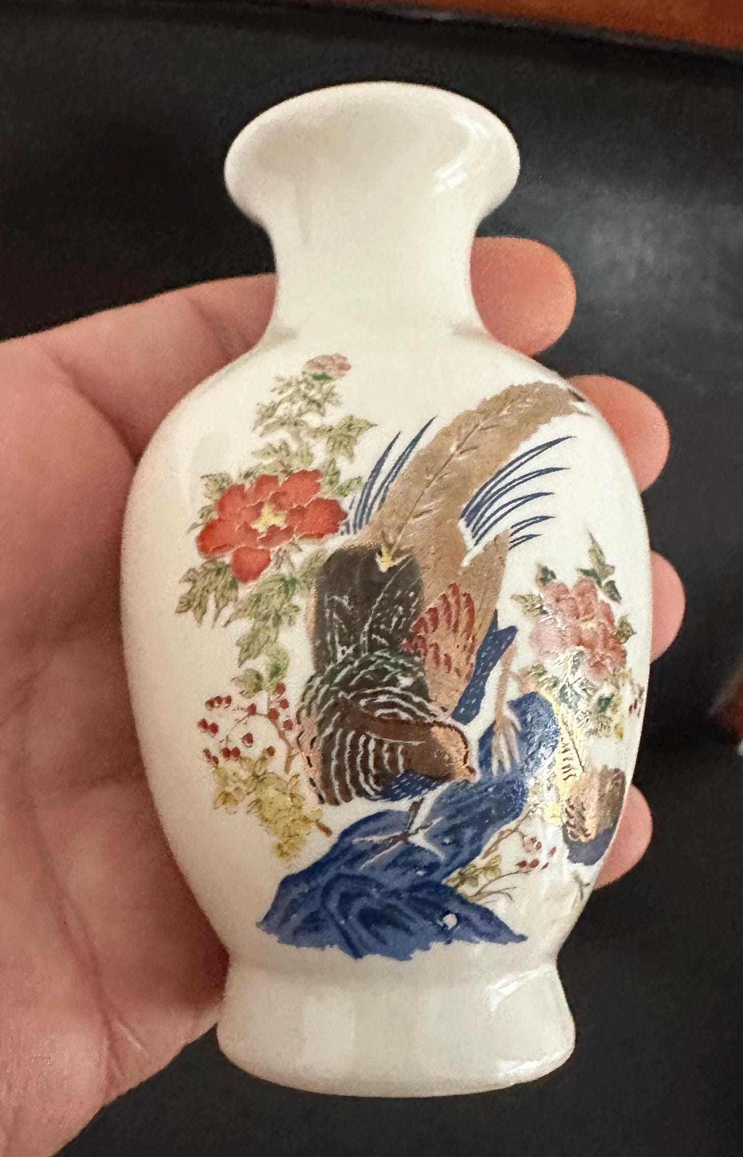 Vintage Japanese Hand Painted Floral Bud Vase | Occupied Japan