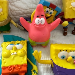 Vintage 2001 Sponge Bob Burger King & McDonalds Figures Set of 12