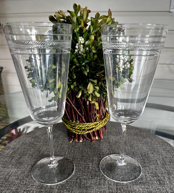 Kate Spade Lenox Crystal Iced Beverage Glasses, Herringbone Stripe, Set of  2 - Etsy