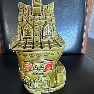 Vintage Royal Sealy Japan Shoe Cookie Jar Chartreuse Green 1960s