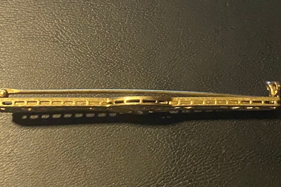 Antique Art Deco 14K Gold Open Filigree Cut Bar P… - image 7