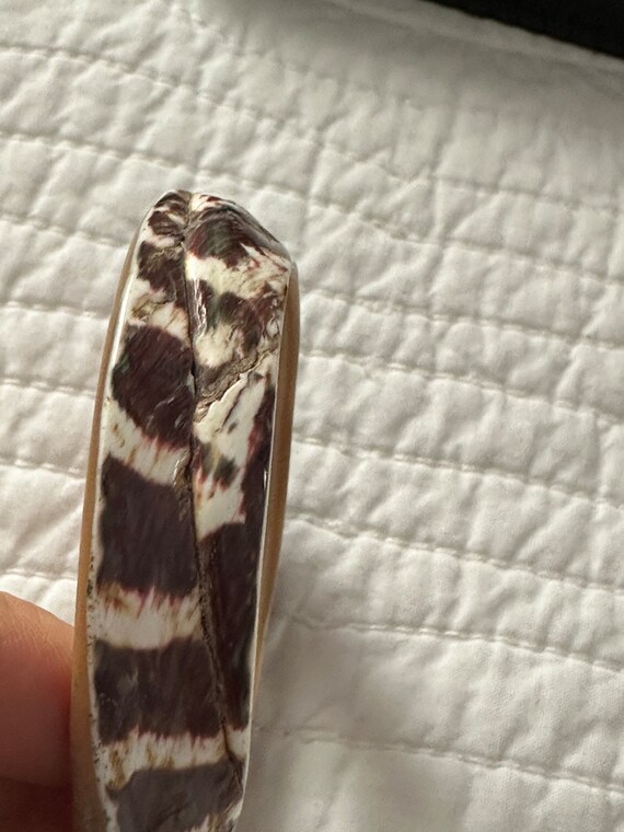 Abstract Snake Like Shell Bangle. - image 5