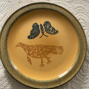 Pfaltzgraff 12&quot; Vintage Platter American Folk Art Bird of Paradis ( Bird & Butterfly)