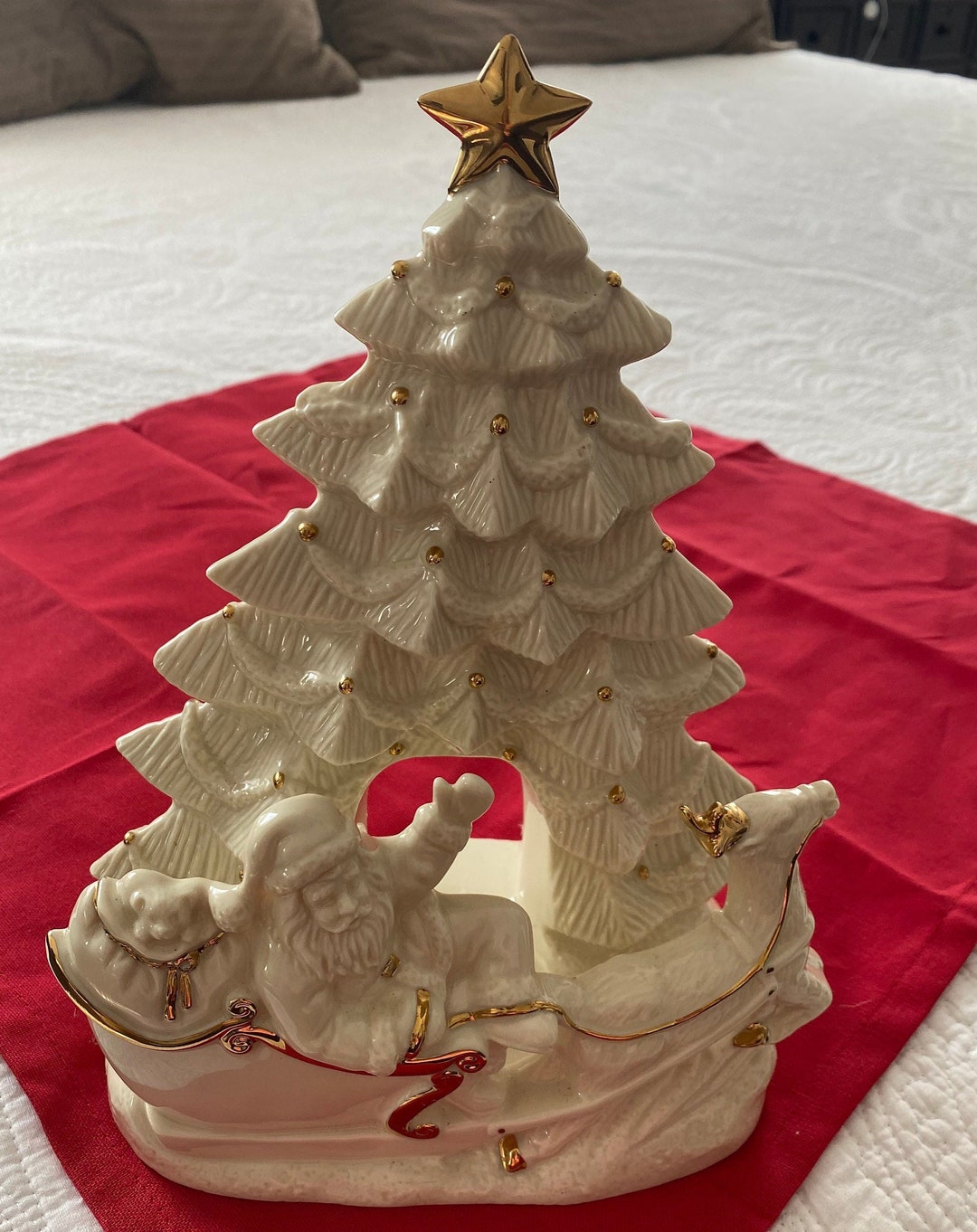 Christmas Lenox Santa Sleigh Christmas Tree Votive Candle Etsy UK