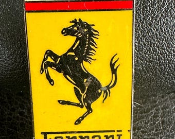 Vintage Ferrari Emblem/Lapel Enamel Black Prancing Horse (Cavallino Rampante) Pin 1996yr.