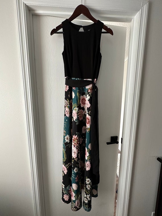 INC Floral & Black Maxi  Dress Preowned.