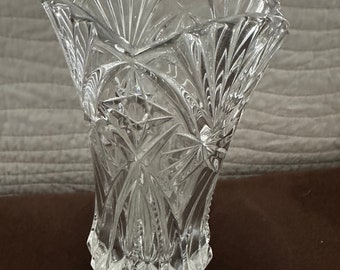 Französische Cristal D'Arques Bleikristall Glas Vase Made in France