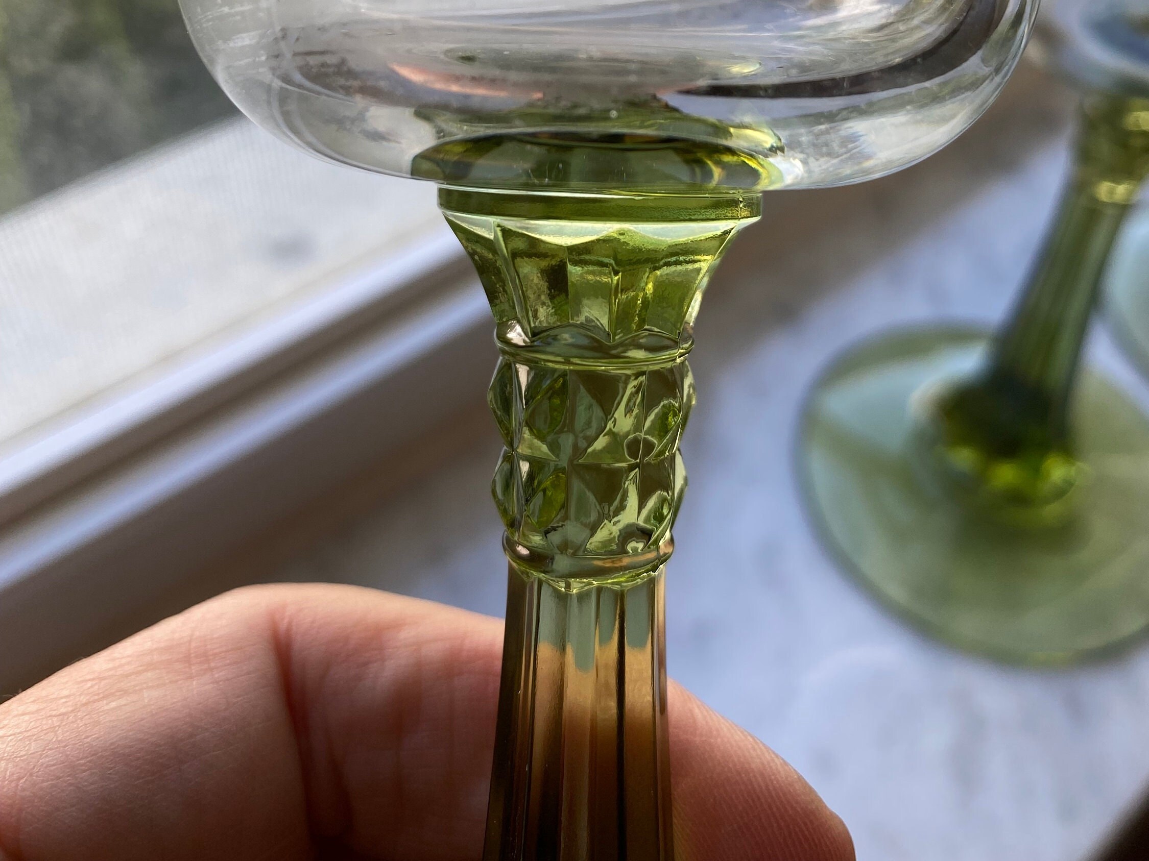 Set Di 3 Portacandele In Vetro Verde Vintage - Altezza 8 Cm - Motivi Retrò Per Tealight - Decorazione Da Tavolo