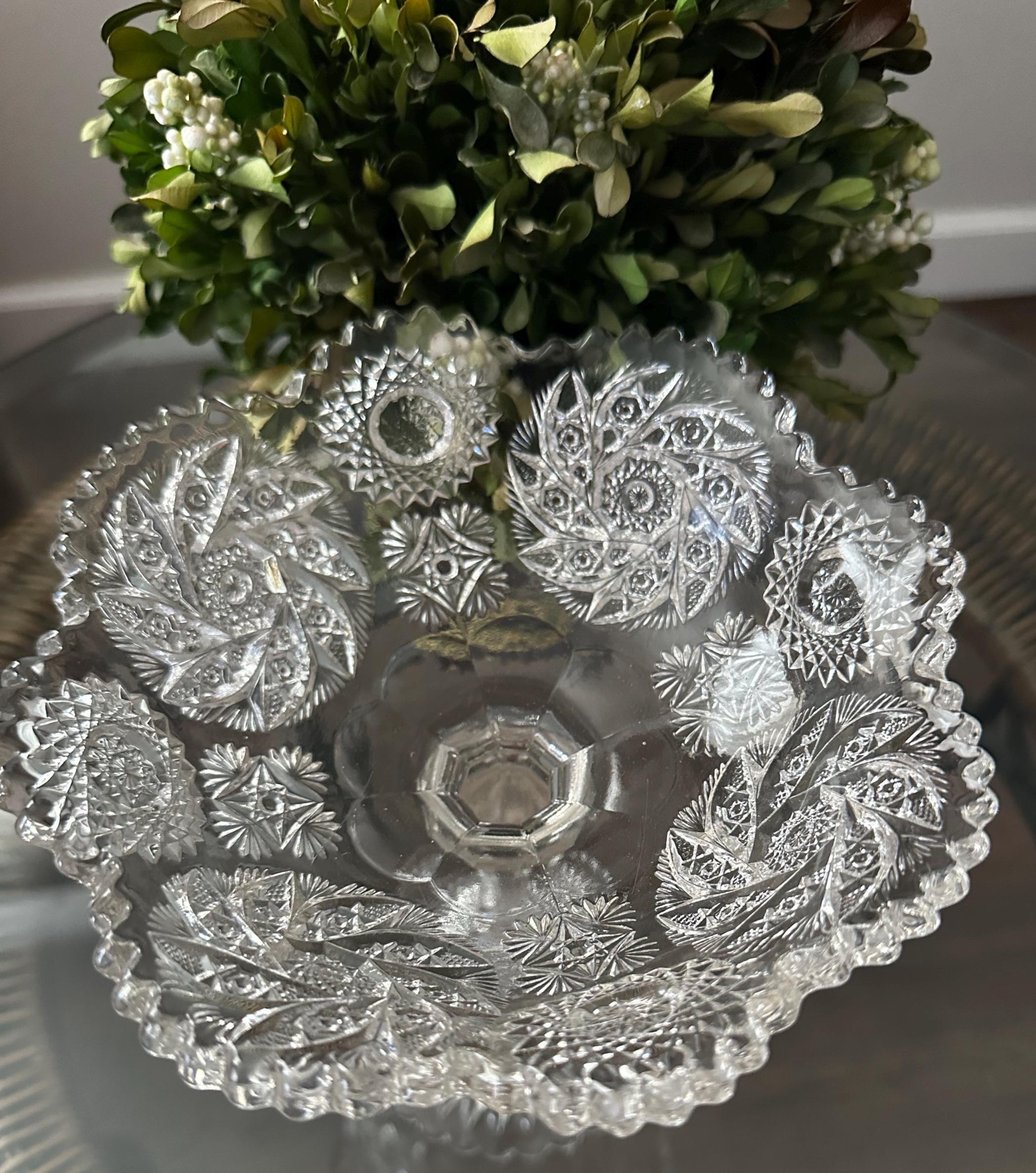 アンティークアメリカンブリリアントピリオドクリスタルカットガラス