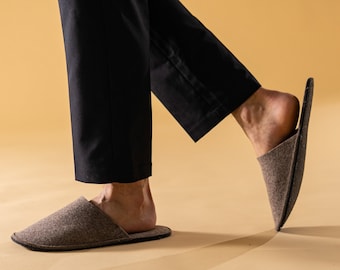 Guest slippers felt with non-slip sole Slippers for guests made of soft recycled felt Slippers - guest slippers warm and soft