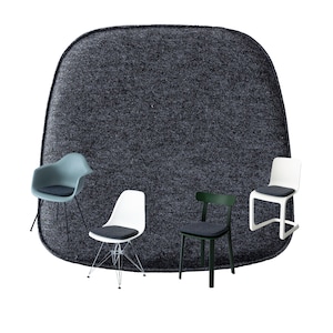 Coussin d'assise carré antidérapant en feutre recyclé coussin de chaise pour Vitra Eames, All Plastic, HAY, HAL, Tip Ton et autres chaises design image 1