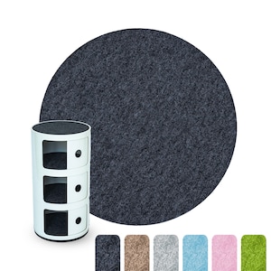 Kartell Componibili vilten onderlegger rond 30 cm - gemaakt van 4 mm gerecycled rPET vilt - vilten onderlegger past perfect op Kartell Componibili Classic - 6 kleuren