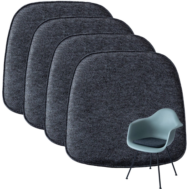 Coussin d'assise carré antidérapant en feutre recyclé coussin de chaise pour Vitra Eames, All Plastic, HAY, HAL, Tip Ton et autres chaises design image 8