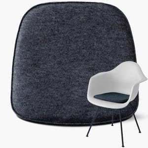 Square non-slip felt seat cushion made from recycled felt - chair cushion for Vitra Eames, All Plastic, HAY, HAL, Tip Ton & other designer chairs