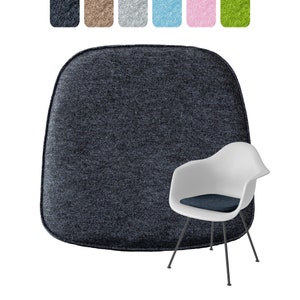 Square non-slip felt seat cushion made from recycled felt - chair cushion for Vitra Eames, All Plastic, HAY, HAL, Tip Ton & other designer chairs