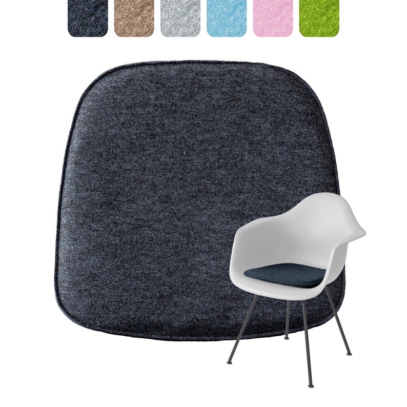 Seat cushion felt square non-slip made of recycled felt chair cushion for Vitra Eames, All Plastic, HAY, HAL, Tip Ton & other designer chairs image 1