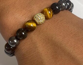 Tigers Eye Protection Bracelet – Courage, Attraction, Manifestation, Natural Stone Wear