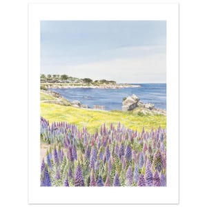 Pacific Grove - Watercolor Print | Carol Riddle, Artist | Pacific Grove | Monterey Bay | Ocean Scene | Art Print