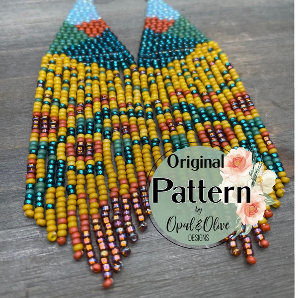 Girasol fringe earrings pattern by Opal and Olive Designs