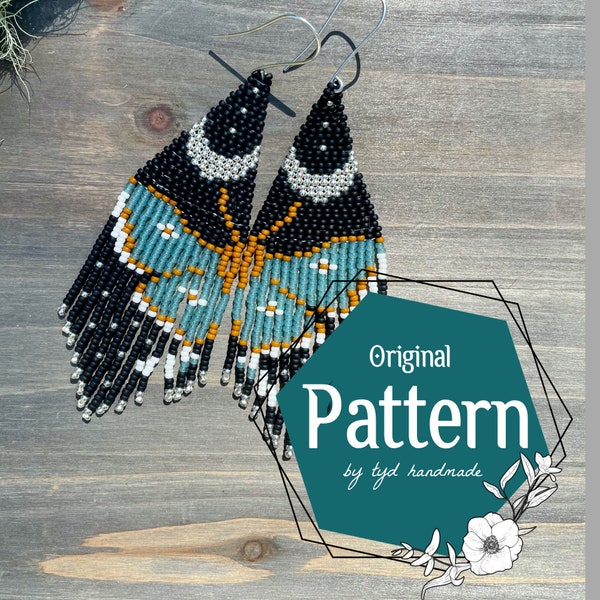 Bella Luna fringe earrings pattern by Opal and Olive Designs