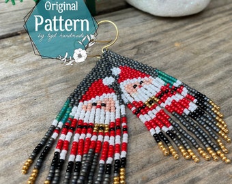 Santa fringe earrings pattern by Opal and Olive Designs