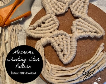 Macrame Shooting Star PDF tutorial with bonus Starfish option