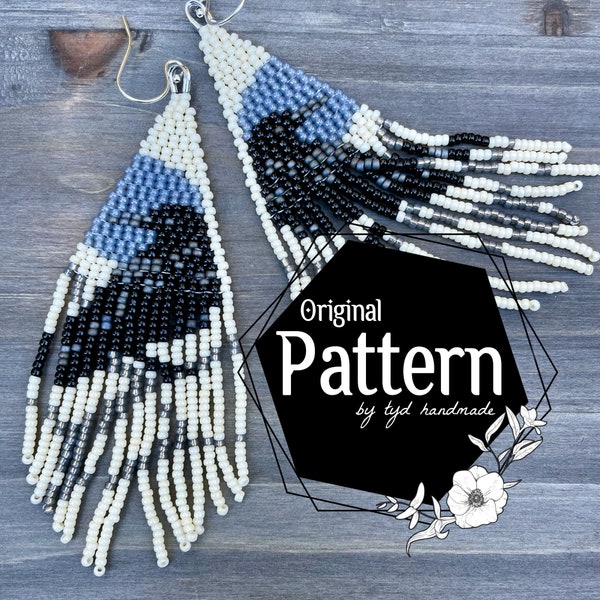 Raven fringe earrings pattern by Opal and Olive Designs