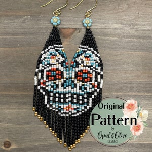 Catrina fringe earrings original pattern by Opal and Olive Designs