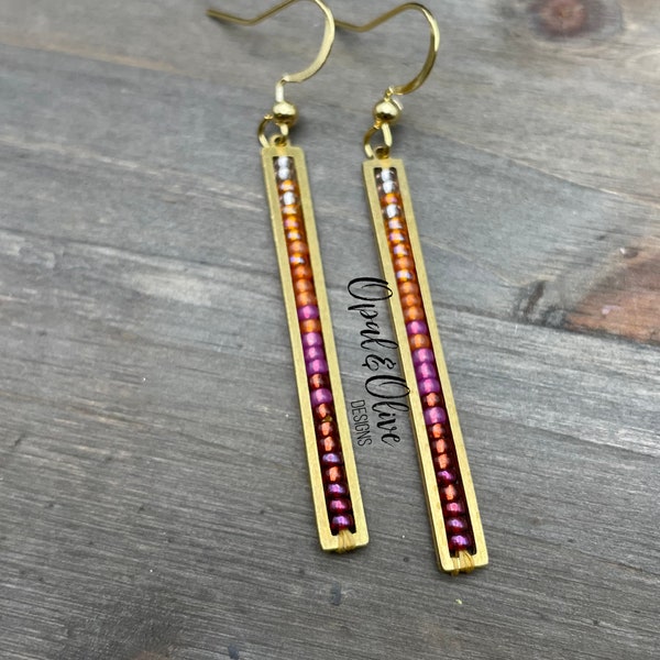 Rylee minimalist hand beaded earrings