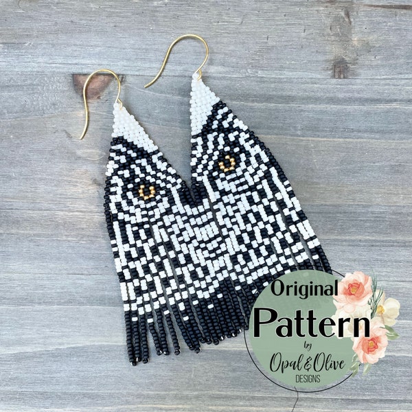 Patrón de aretes con flecos de Jenna Night Owl