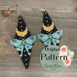 Patrón de pendientes Luna Diamond de Opal and Olive Designs