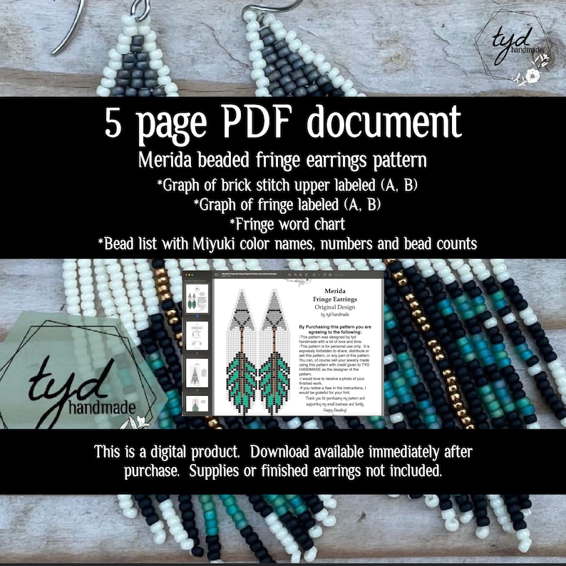 Merida Fringe Earrings Pattern - Etsy