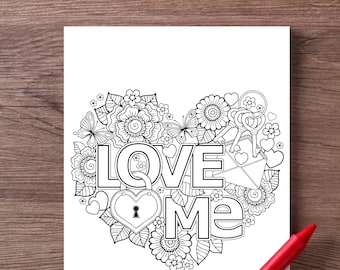 Love Me Kleurplaat - Insta Digital Download - Kleurplaten voor kinderen - Afdrukbare kleurplaten voor kinderen