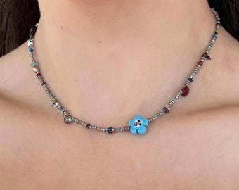 Funky Blumen Perlen Choker: Süßwasser Perlen, Rocailles