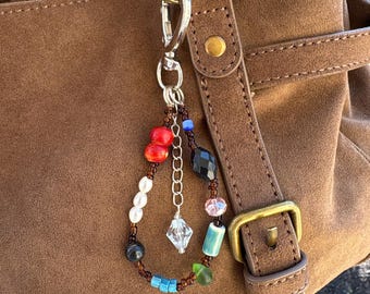 Taschenanhänger, Herz Karabiner silber, Taschenanhänger mit Herz, Taschenanhänger für Geldbörse oder Schlüssel