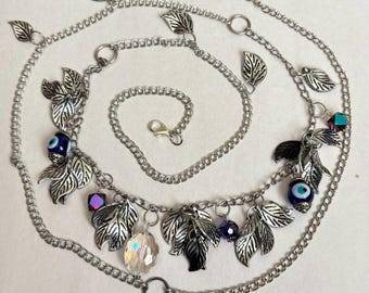 Y2K Evil Eye Blatt Perlengürtel | Mixed Stone Taille Kette Halskette Armband